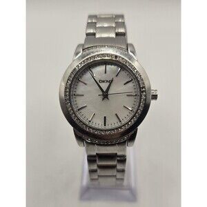 DKNY NY8673 MOP Dial Ladies' Stainless Steel Watch. 6" Band. New Battery